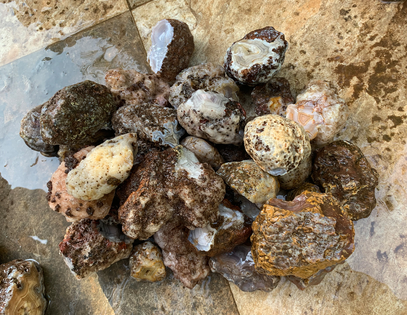 6. Selection of stones for cutting after day collection