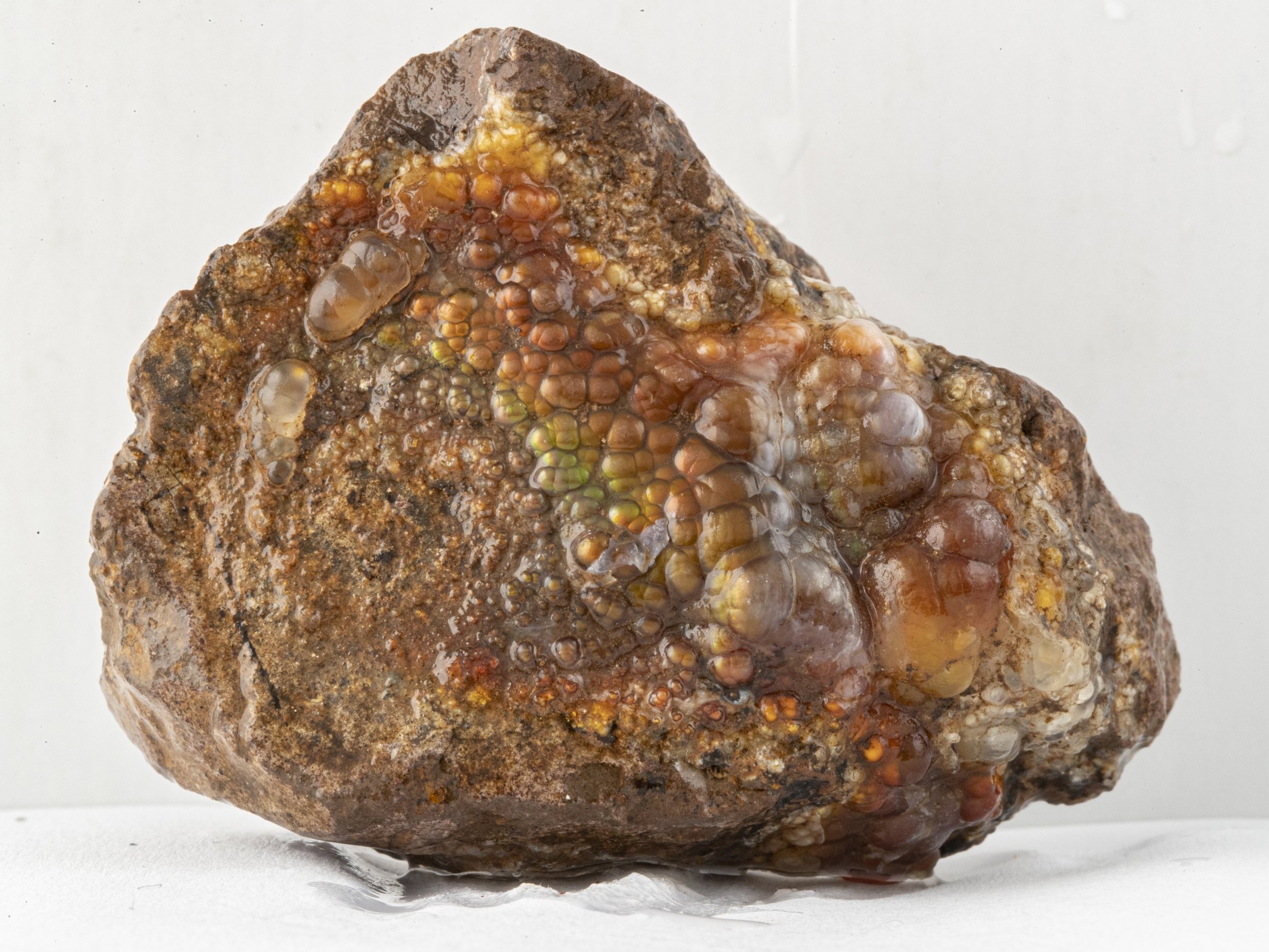 9. A sample of fire agate on primary rock